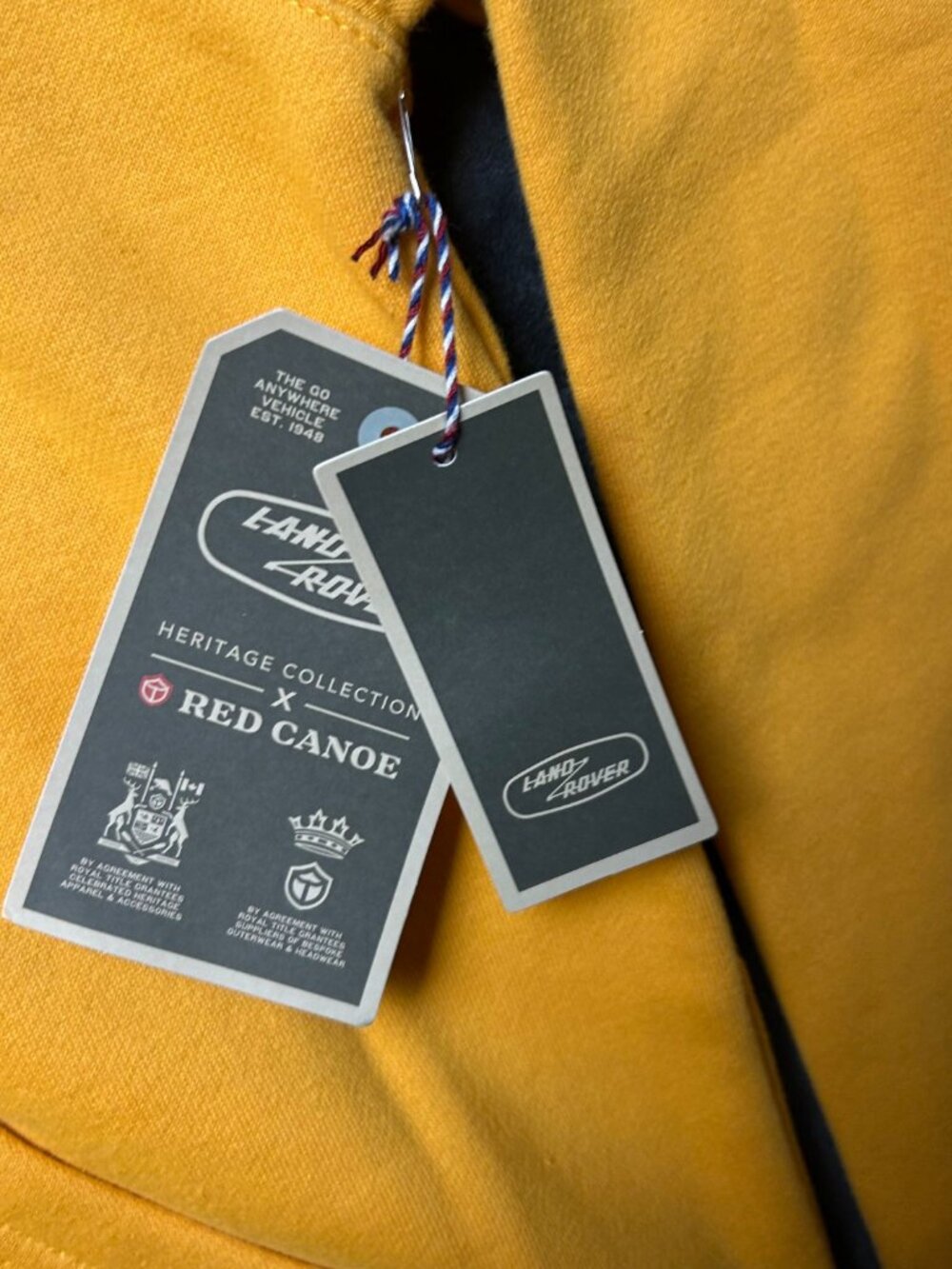 Mens Land Rover X Red Canoe Heritage Pullover Hoody L Yellow Graphic Logo - Picture 3 of 8